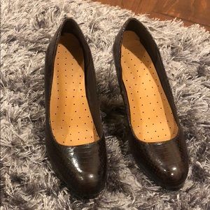 Dark brown high heels